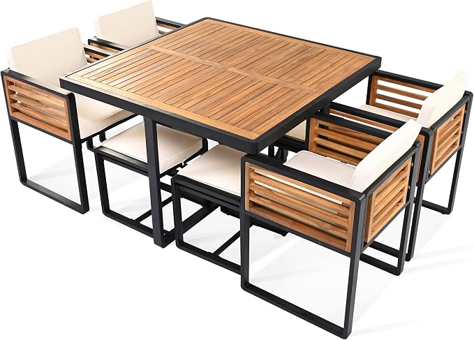 Merax 9 Pieces Outdoor Dining Set - Image 7