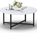 Coffee Table, 31.5" Large Round Coffee Table by FAMIDGE