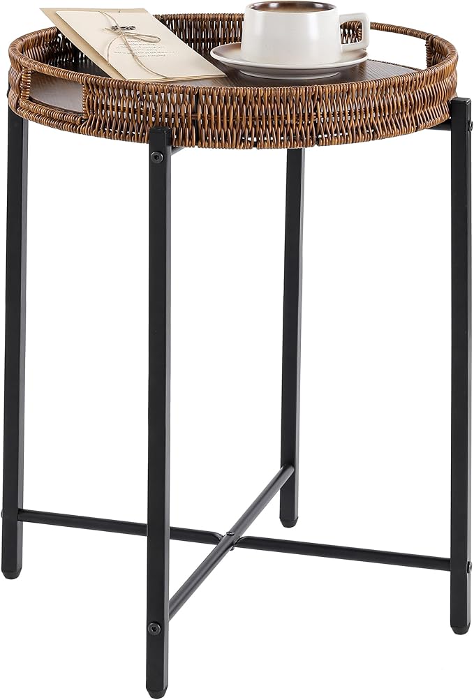 16.5in Round Rattan Side Table - Image 7