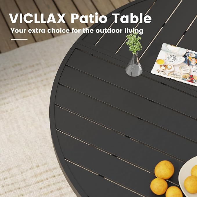 VICLLAX 53" Round Outdoor Table, Patio Dining Table - Image 6