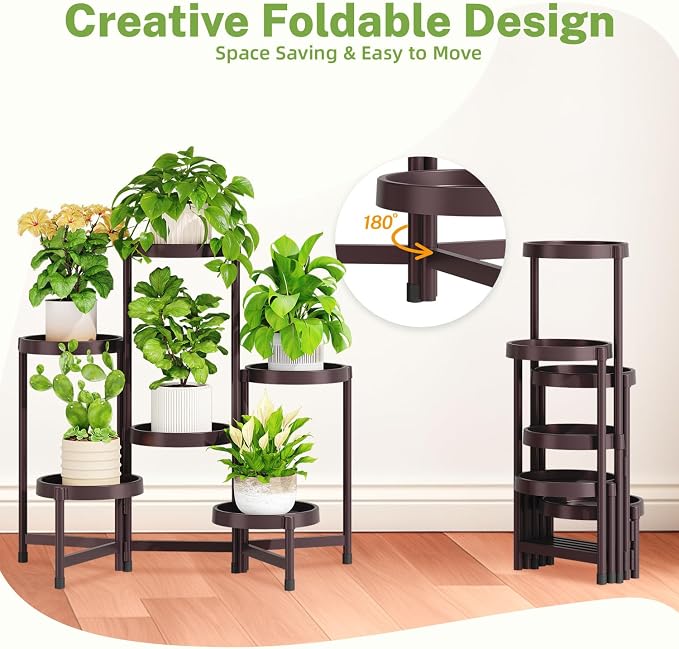 iDavosic.ly 6 Tier Folding Plant Stand Indoor Outdoor - Image 3
