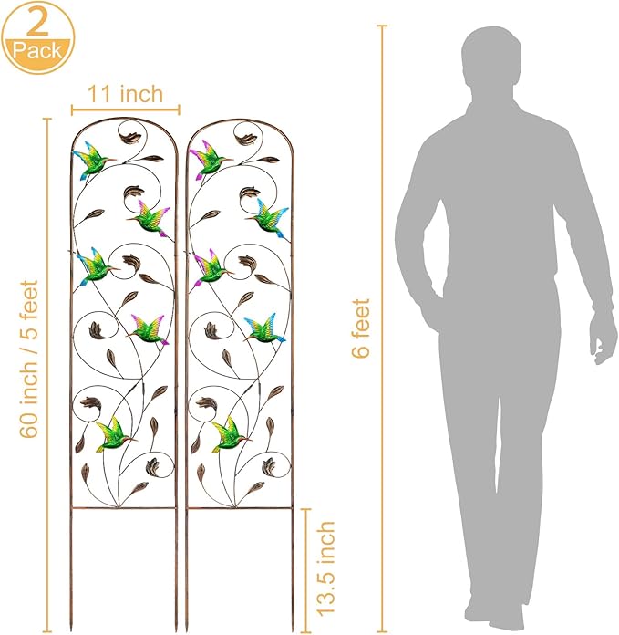 LEWIS&WAYNE 2 Pack Metal Garden Trellis - Image 2