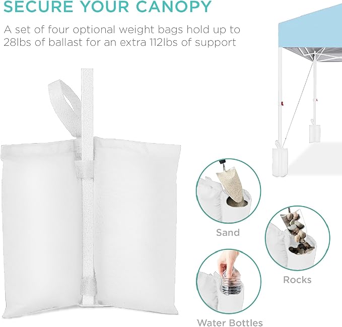 Best Choice Products 8x8ft Pop Up Canopy Tent, Outdoor Shade, 1 Person 1 Minute - Image 5
