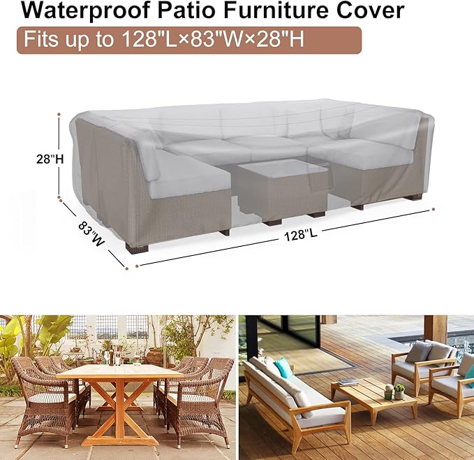 Patio Furniture Set Cover Waterproof, Mrrihand Outdoor Sectional Sofa Set Cover - Image 2