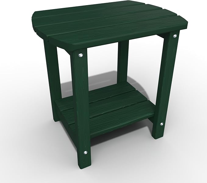 Adirondack Outdoor Side Table, 2-Tier Sturdy Patio End Table Weather Resistant by THOEOE