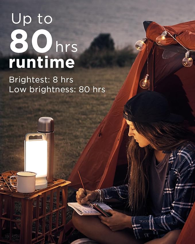 Solar Camping Lantern, Rechargeable Battery Powered Camping Light 6000mAh Up to - Image 3