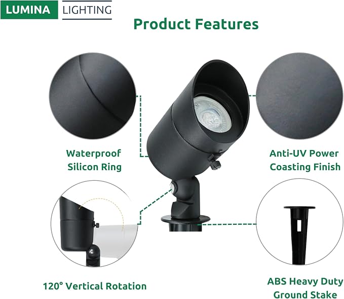 Lumina Lighting® 4W Landscape Lighting 12V Landscape Lights Low Voltage - Image 4