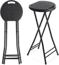 Suzile 2 Pcs Tall Folding Chair Portable Plastic Stool Chair Heavy Duty by Suzile