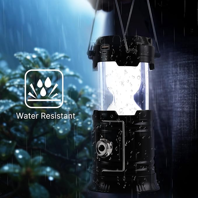Lichamp Collapsible Portable Solar Camping Lantern, USB Rechargeable LED - Image 7