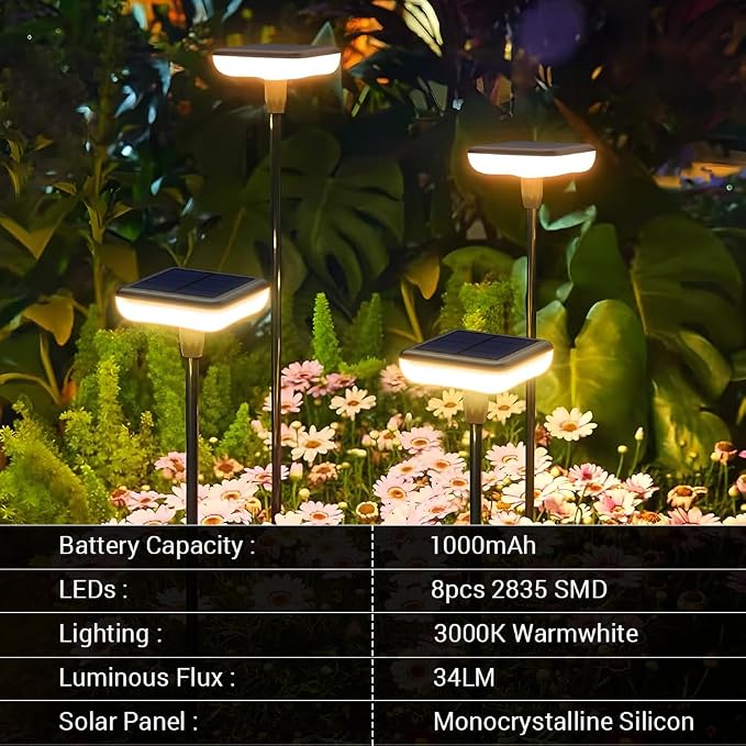 Solar Lights Outdoor Pathway 8 Pack IP65 Waterproof 31" Solar Garden Lights 2 - Image 6