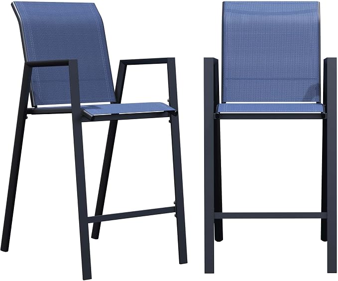 Outdoor Bar Stools Set of 2, Bar Height Chairs - Image 8
