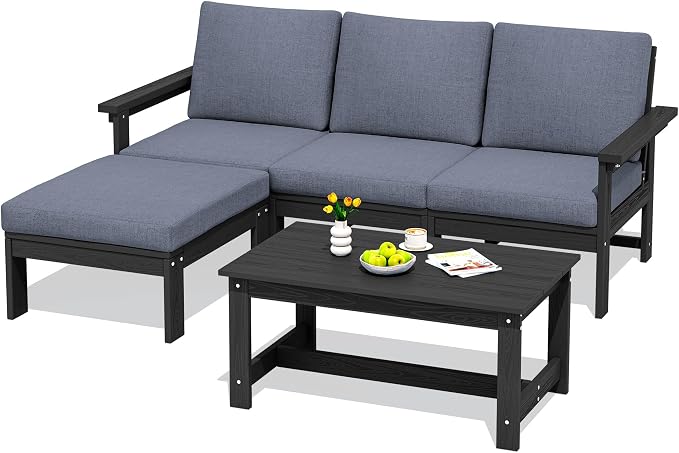 SERWALL Outdoor Sectional Sofa Set, 5-piece Outdoor Modula Couch Set by SERWALL
