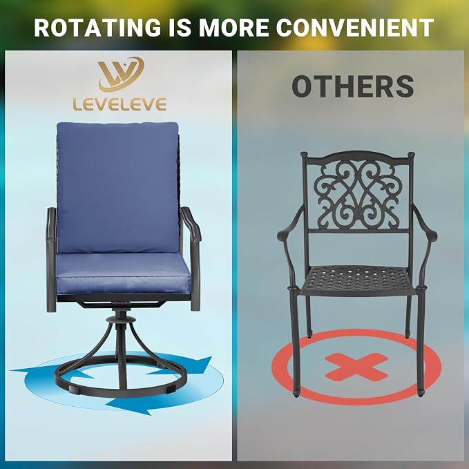 LEVELEVE 5 Piece Outdoor Patio Dining Set - Image 6