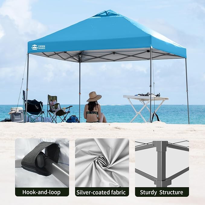 CROWN SHADES Adjustable Height on The Fly, 10x10 Pop Up Canopy - Image 6