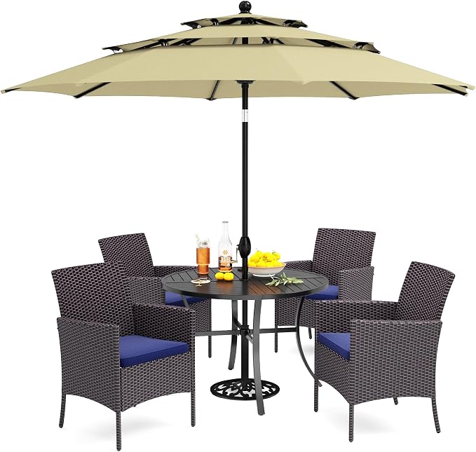 PHI VILLA 5 Piece Outdoor Dining Set by PHIVILLAThepioneerofcomfortablehouseholdsupplies