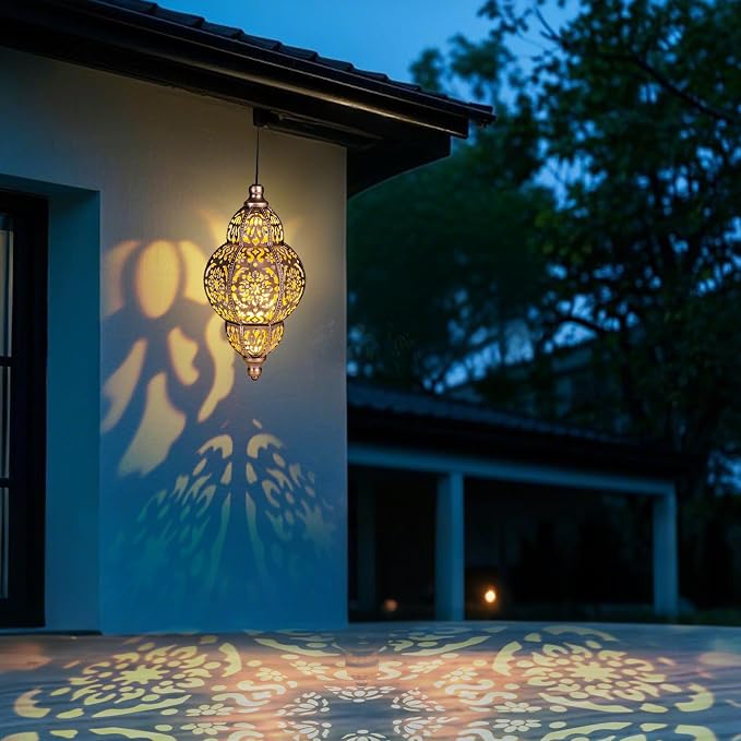 Hanging Solar Lanterns Outdoor Waterproof, Moroccan Solar Lanterns - Image 7