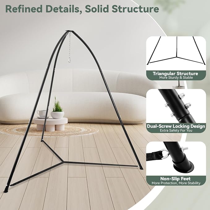 Tripod Hammock Chair Stand for Multi-Use, Heavy-Duty Sensory Swing Stand for - Image 4