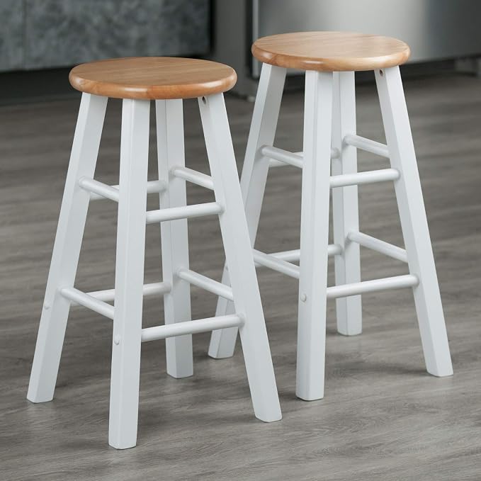 Winsome Element Counter Stools, Natural & White, 2 Piece Set - Image 6