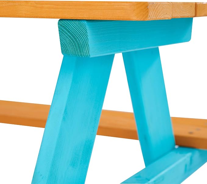 Teamson Kids - Wooden Outdoor Child Children Kids Picnic Table & Chair Bench - Image 9