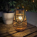 Solar Lantern Outdoor Waterproof Large Rattan Lanterns Decorative Bright Boho by BUARO8AGA