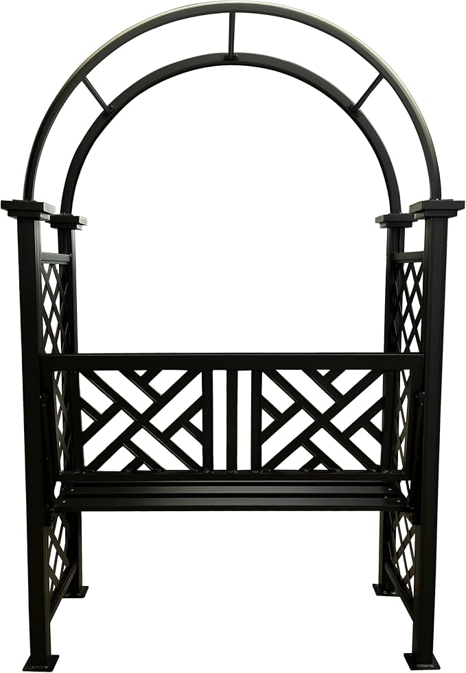 Oakland Living Black Aluminum Garden Arbor Arch - Image 5