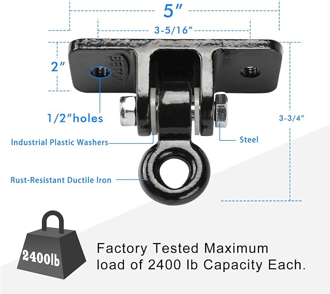 BETOOLL 2400 lb Capacity Heavy Duty Swing Hangers - Image 3