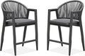 PURPLE LEAF Outdoor Counter Height Bar Stools Set of 2 Wicker Rattan Counter by PURPLELEAF