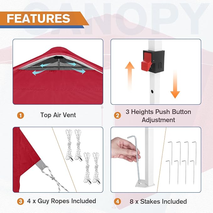 EAGLE PEAK Commercial Canopy 10x10 Pop Up Canopy Tent - Image 6