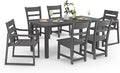 Outdoor Dining Set for 6, HDPS Outdoor Patio Dining Table and Chairs, All by COZYMAN