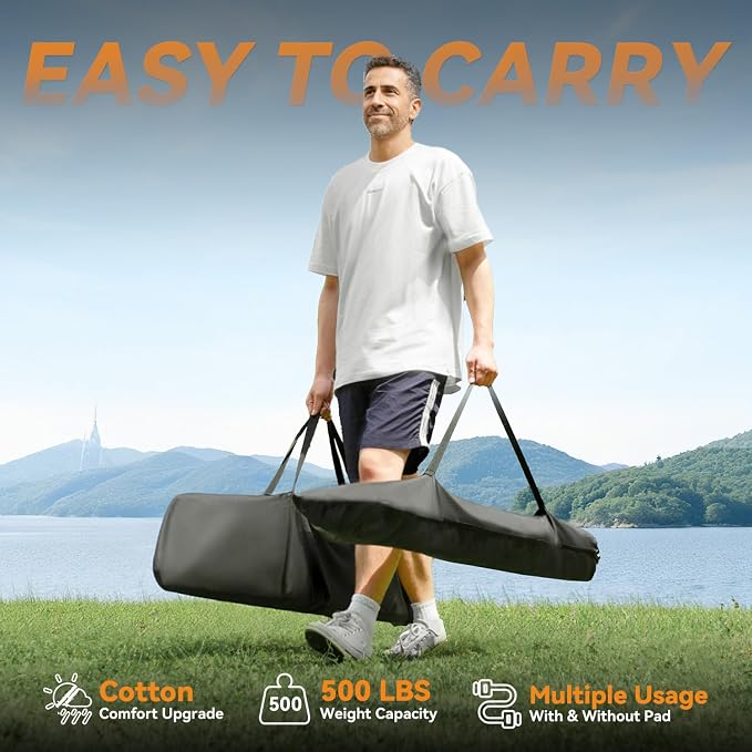 2 Person Outdoor Hammock with Stand, Cotton Rope Hammock with Polyester Pad - Image 3