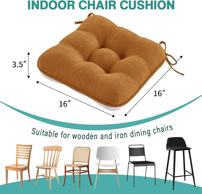 BETU Chair Cushions for Dining Chairs Set of 2, 3.5" Thick Kitchen Table Chair - Image 2