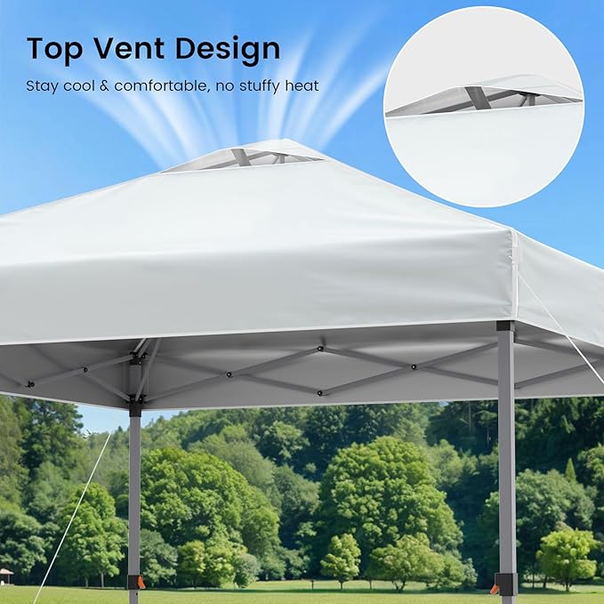 Pop Up Canopy Tent with Sidewalls, 10x10ft 10 Person Party Tent One Push Setup - Image 5
