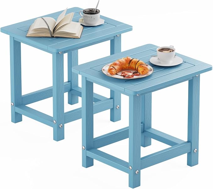 YEFU Outdoor Side Table for Patio: 16" HIPS Weather by YEFU