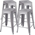Stackable Metal Bar Stool Backless Indoor-Outdoor Counter Stools Fullmetal by VENIHOME