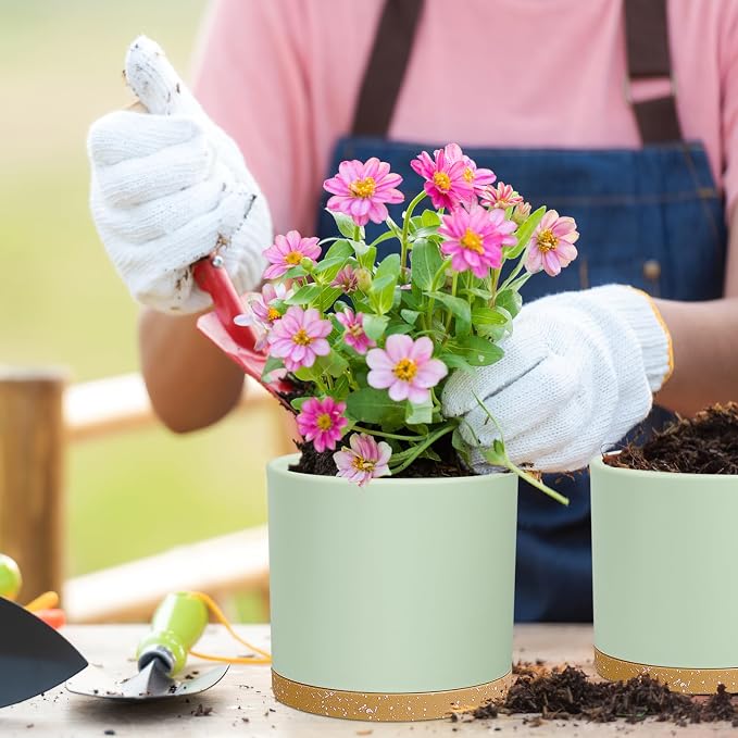 8/7/6 inch Plant Pots, 3 Pack Cylinder Flower Pots - Image 3