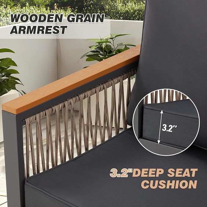 EROMMY 4 Pieces Outdoor Patio Furniture Set - Image 5