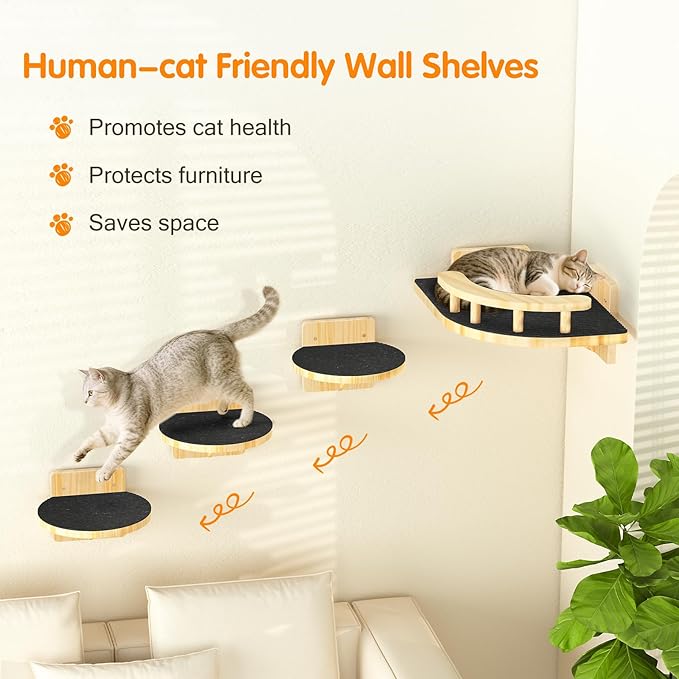 XiaZ Cat Wall Shelves, Corner Cat Shelf - Image 4