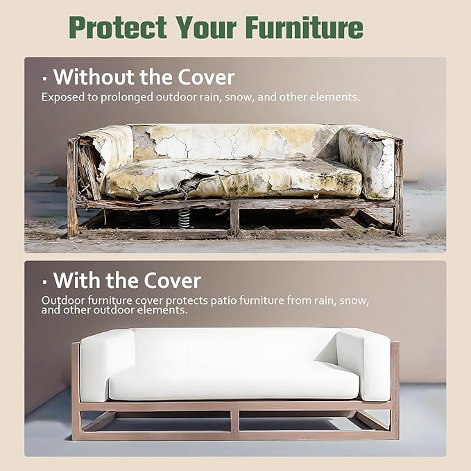 Patio Furniture Sofa Cover, Waterproof Heavy Duty Outdoor Bench Covers - Image 3