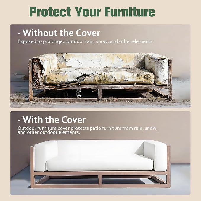 Patio Furniture Sofa Cover, Waterproof 3-Seater Heavy Duty Outdoor Bench Covers - Image 3