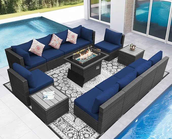 NICESOUL 13 Piece Outdoor Sectional Furniture by NICESOUL