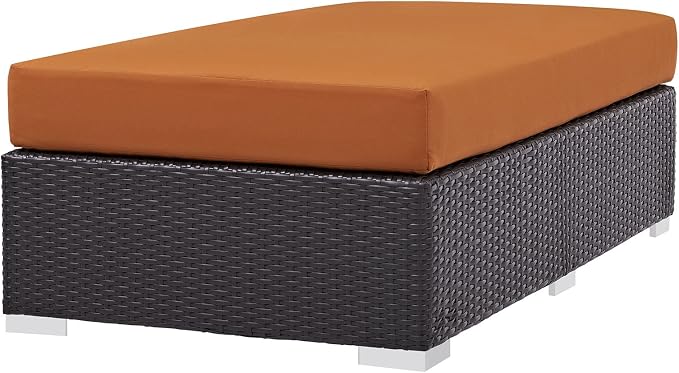 Modway Convene Wicker Rattan Outdoor Patio Rectangle Ottoman - Image 4