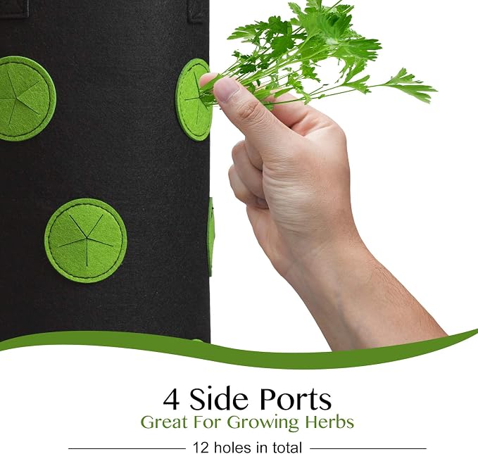 2 Pack Black and Green Upside Down Tomato & Herb Planter, Hanging Durable - Image 3