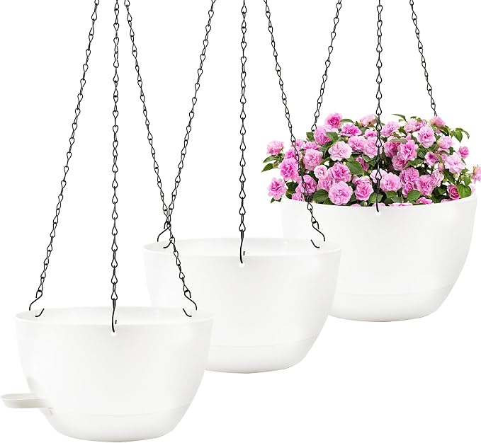 10 inch Hanging Planters for Indoor Plants, 3 Pack Self-Watering Hanging by Unknown