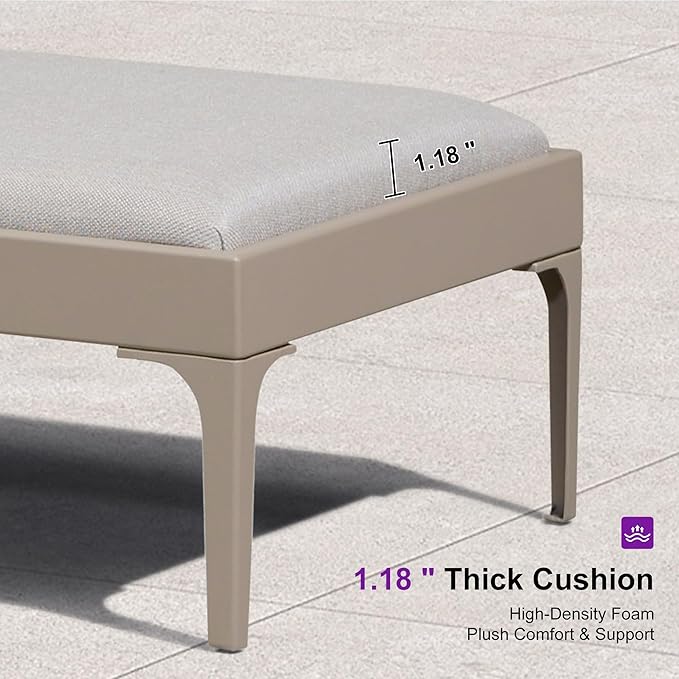PURPLE LEAF Outdoor Chaise Lounge Set of 4 Aluminum Adjustable Patio Lounger - Image 4