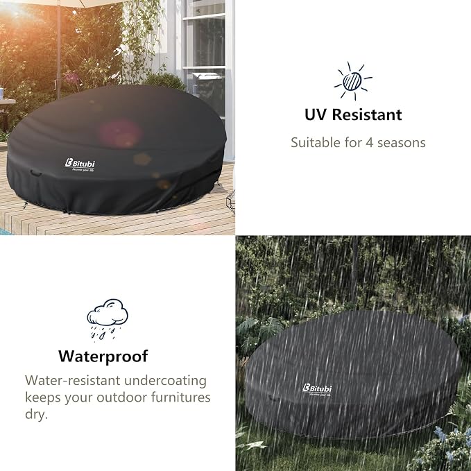 Bitubi 75 Inch Heavy Duty Waterproof Outdoor Daybed Cover - Image 7