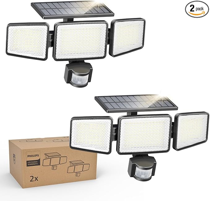 Philips Solar Security Light Outdoor 302 LED 1200lm，Solar-Powered Waterproof by PhilipsLightingLED