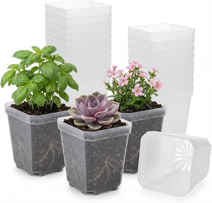 120 Packs Square Clear Nursery Pots - Image 7