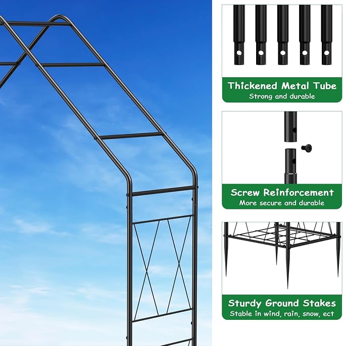 Vrisa Metal Garden Arch Trellis - Image 3