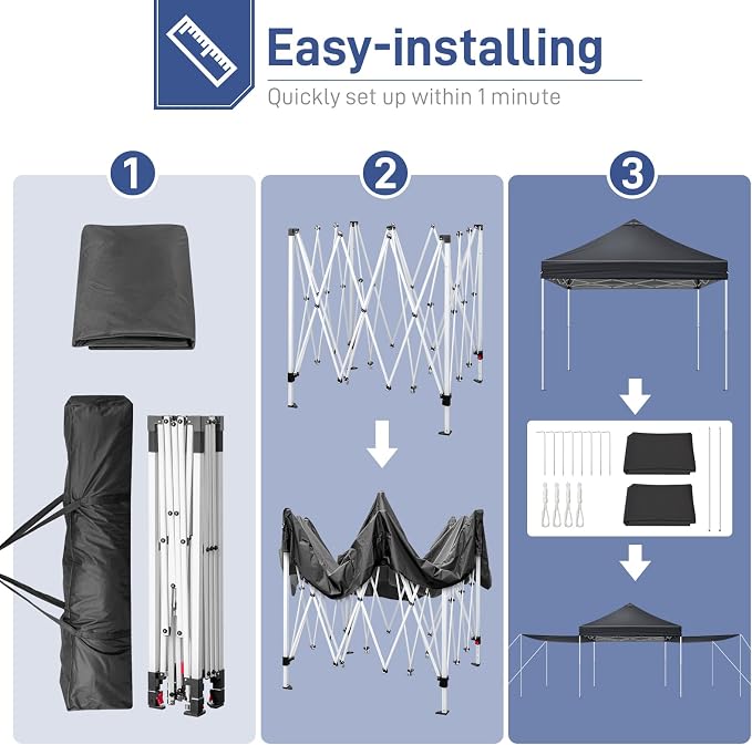 Outvita 10x10ft Ez Pop Up Canopy, Portable Instant Canopy Tent - Image 5