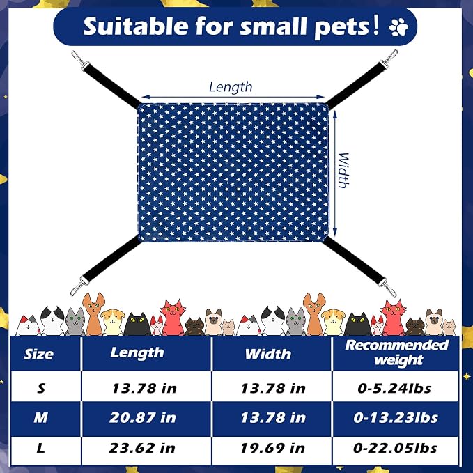 Jetec 2 Pack Cat Hammock for Cage, Catio Accessories Reversible Soft Cats Bed - Image 4